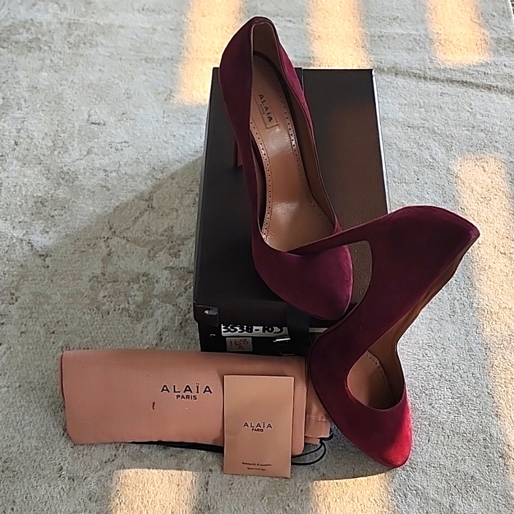 STUNNING Deep Red Suede Alaia Pumps!!!